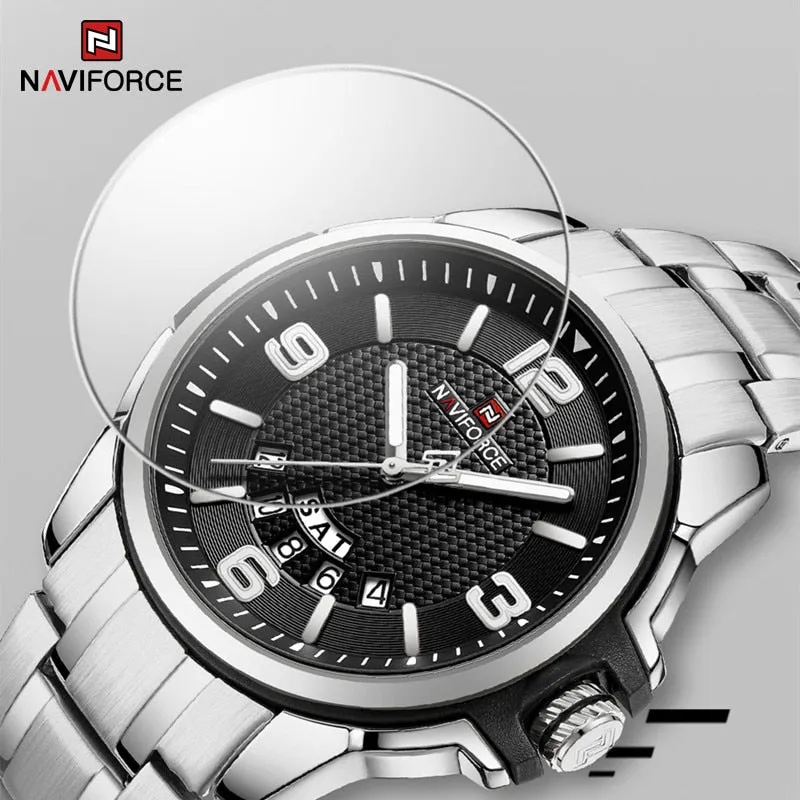 NAVIFORCE 9215S Brand New Original Watches For Men Business Classic Stainless Steel Waterproof Wristwatches Male Fashion Sports Clock