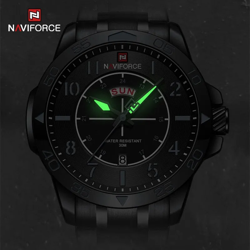 NAVIFORCE  Brand Fashion Stainless Steel Strap Waterproof Quartz Men's Sport Watches NF9204S  Wristwatch 2023 New