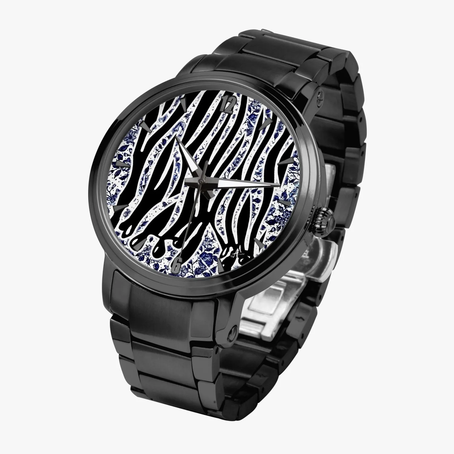 New  Zebra Drip - Tablue Steel Strap Automatic Watch (With Indicators)