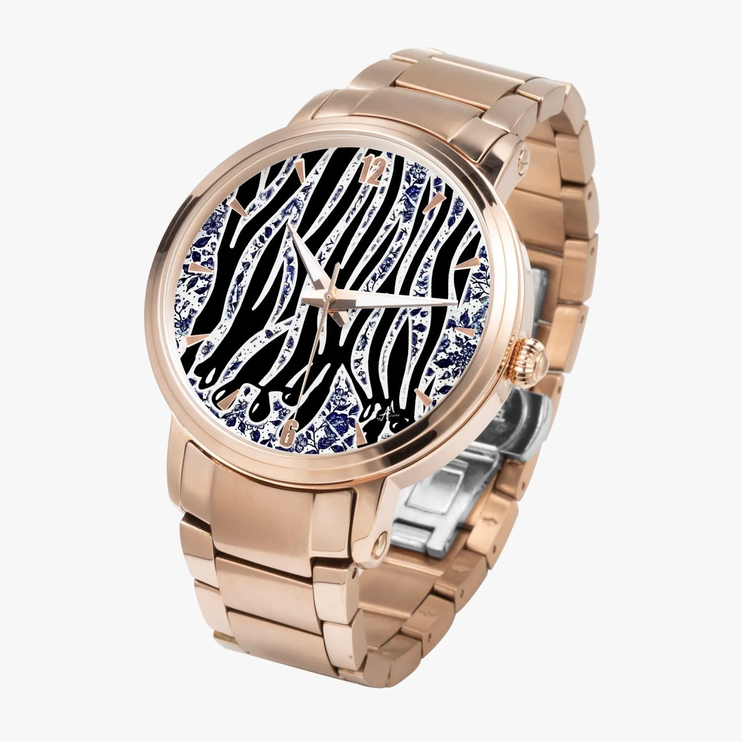 New  Zebra Drip - Tablue Steel Strap Automatic Watch (With Indicators)