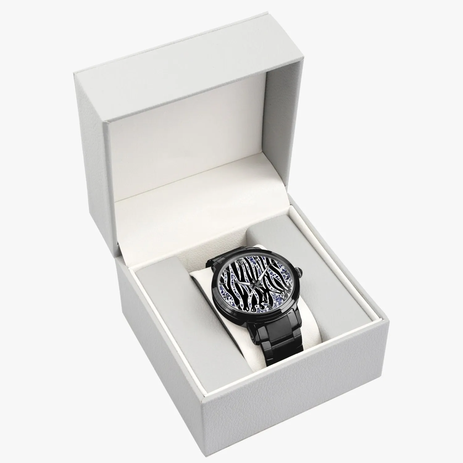 New  Zebra Drip - Tablue Steel Strap Automatic Watch (With Indicators)