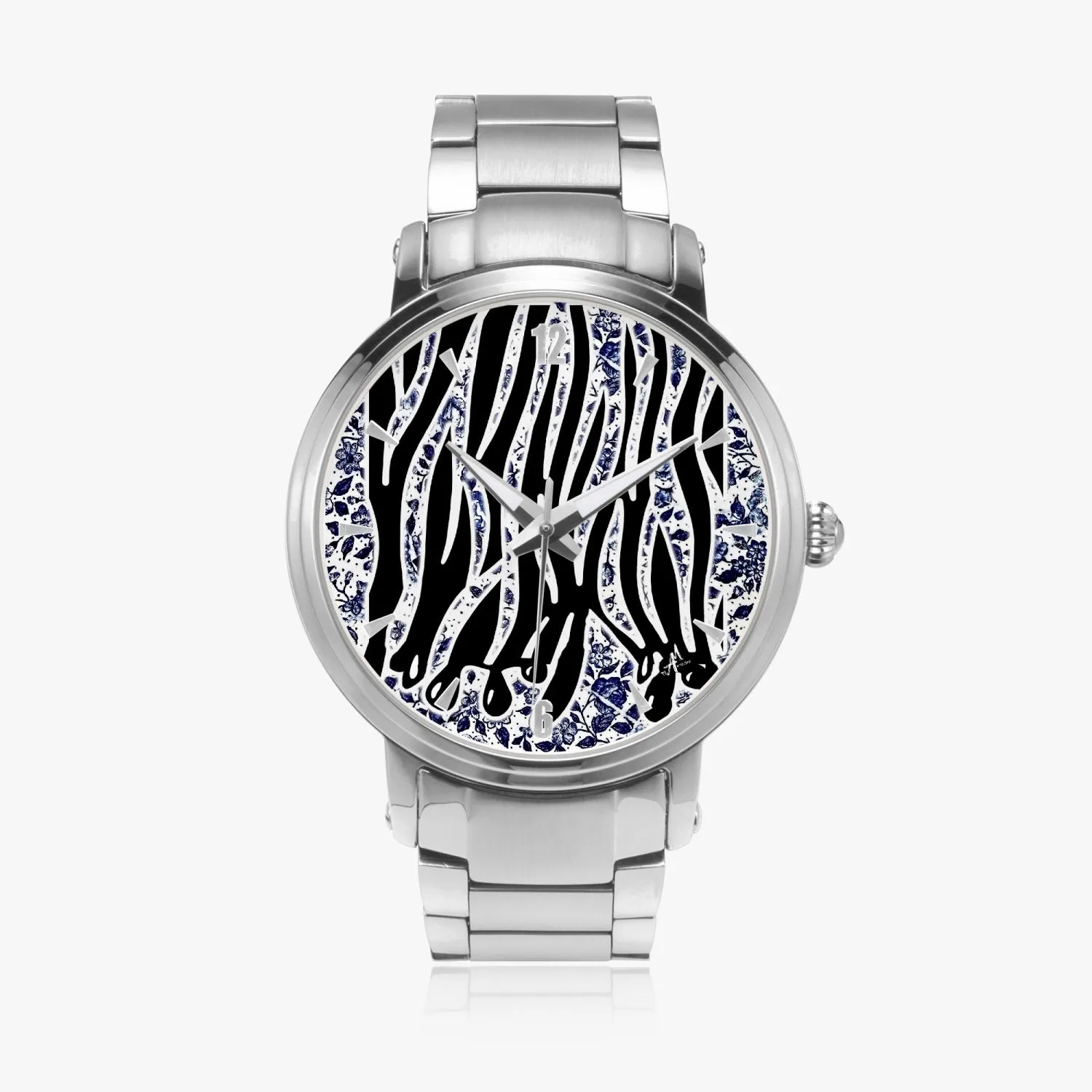 New  Zebra Drip - Tablue Steel Strap Automatic Watch (With Indicators)