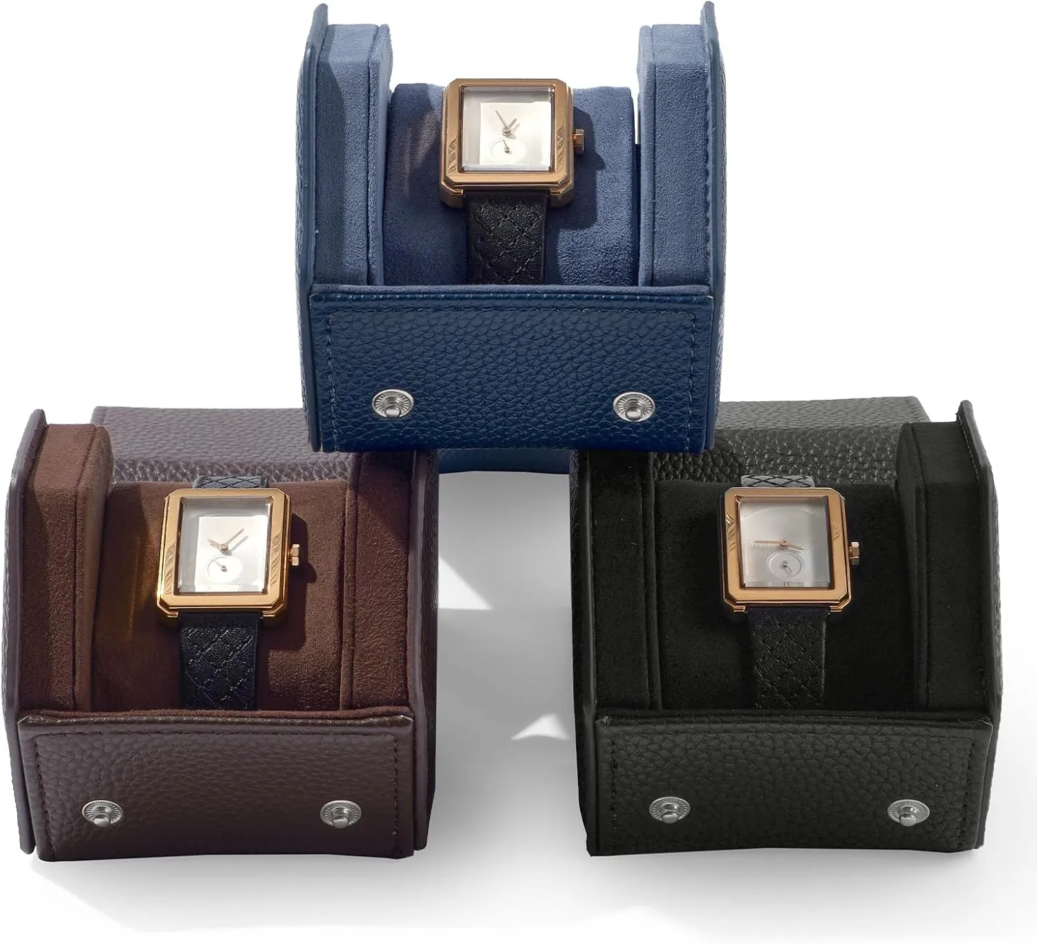 Oirlv Luxury Hexagonal Leather Watch Travel Case Single Watch Box for Men Portable Jewelry Storage Roll Organizer(1-Slot,Green)