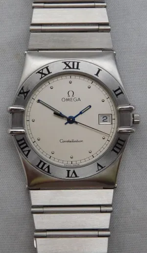 Omega Constellation Manhattan Stainless Steel Quartz Silver Dial Mens Watch....33mm