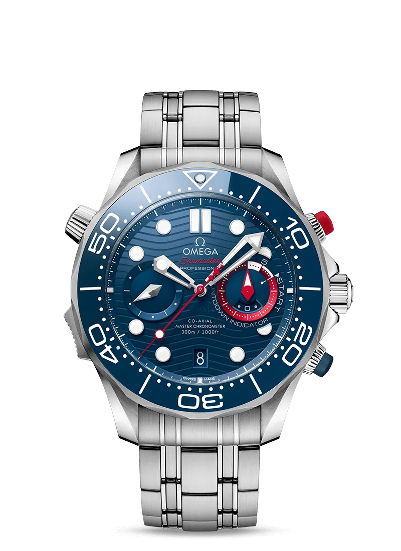Omega Seamaster Diver 300M Chronometer Chronograph 44mm America's Cup Steel on Steel 210.30.44.51.03.002