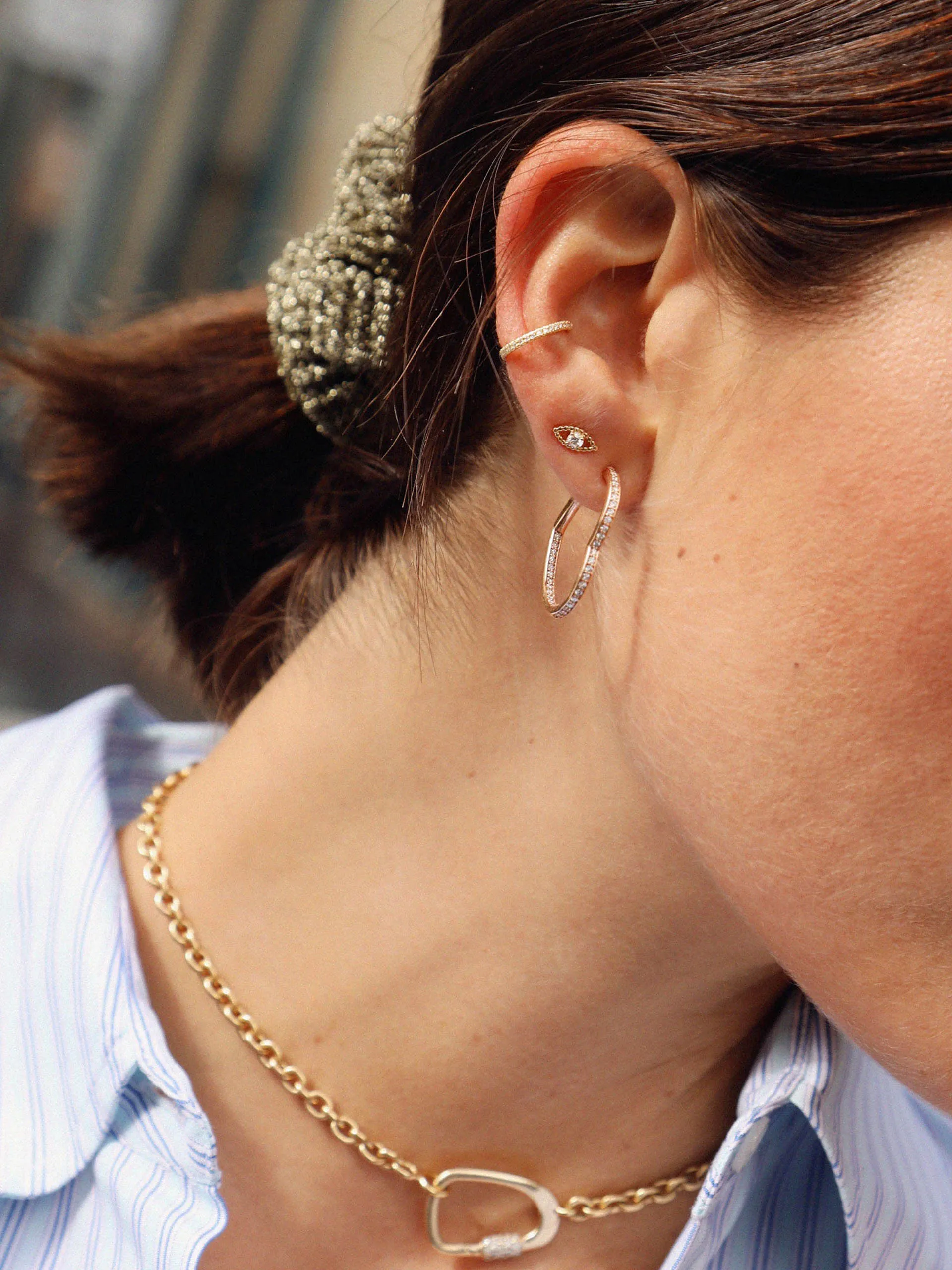 Open heart hoop earring