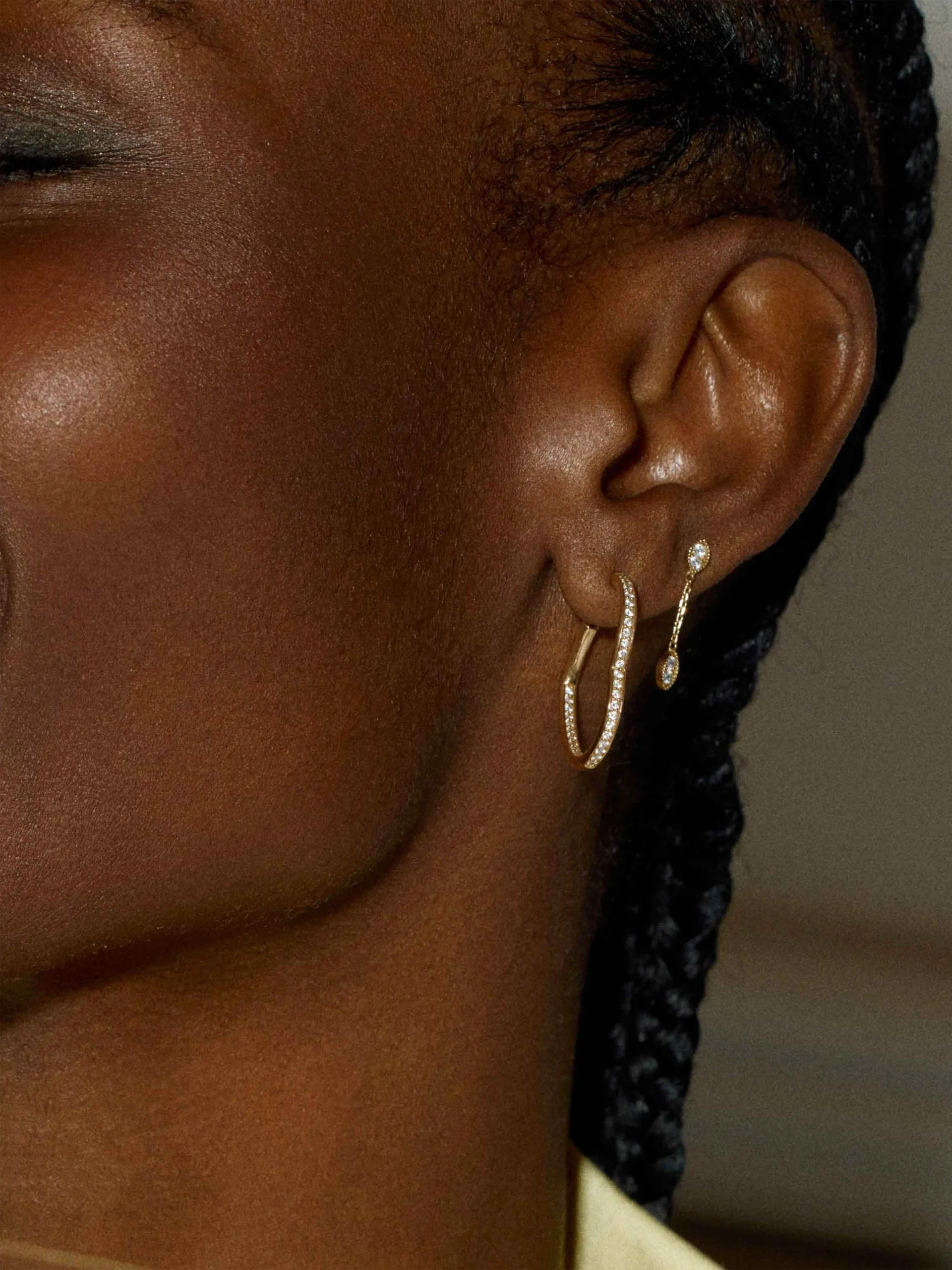 Open heart hoop earring