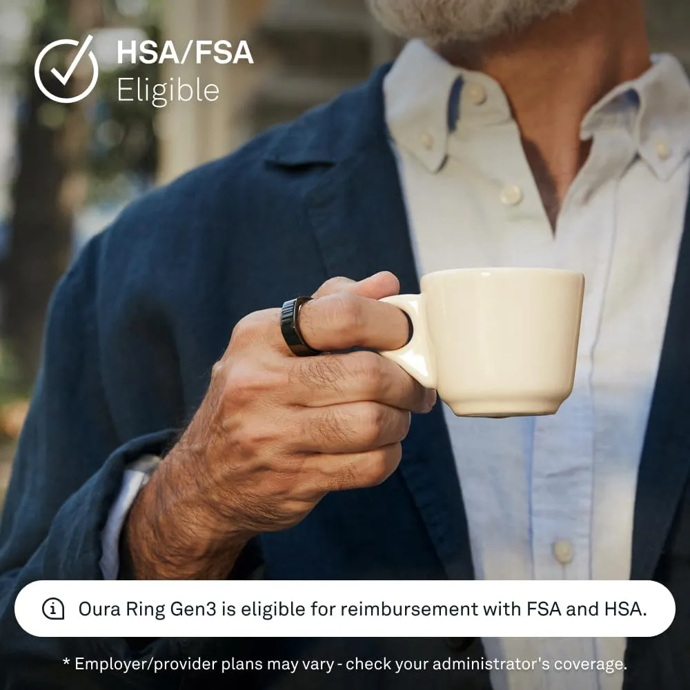 Oura Ring Gen3 Heritage - Black - Size 10 - Smart Ring - Size First with Oura Ring Gen3 Sizing Kit - Sleep Tracking Wearable - Heart Rate - Fitness Tracker - 5-7 Days Battery Life