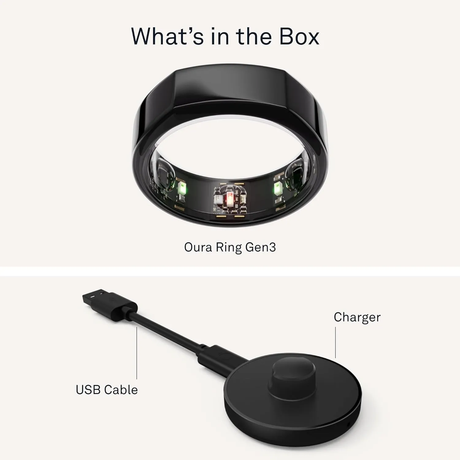 Oura Ring Gen3 Heritage - Black - Size 10 - Smart Ring - Size First with Oura Ring Gen3 Sizing Kit - Sleep Tracking Wearable - Heart Rate - Fitness Tracker - 5-7 Days Battery Life