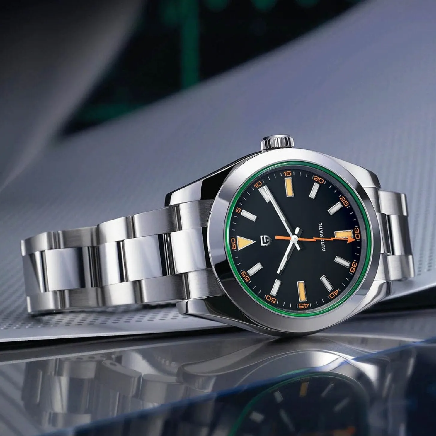 PAGANI DESIGN Green Glass Men&#39;s Mechanical Watches Luxury Sapphire Automatic Watch For Men NH35A Stainless steel Dive Clock 2022