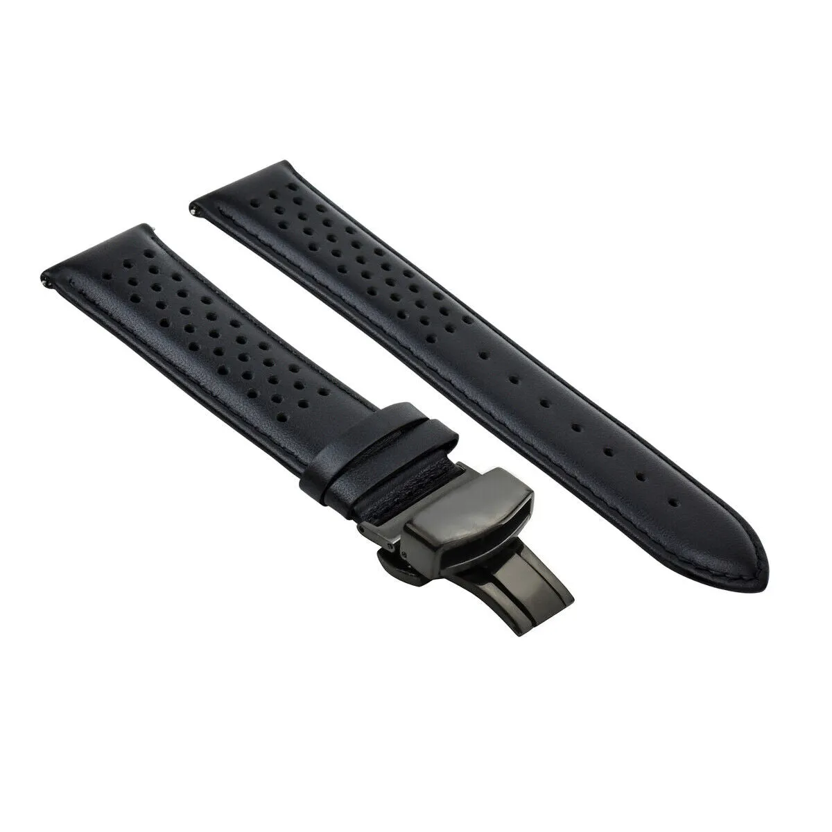 PERFORAT LEATHER WATCH BAND STRAP FOR LONGINES EZ RELEASE - 20MM