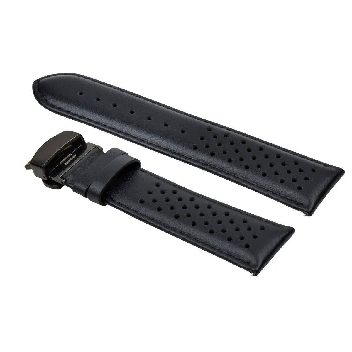 PERFORAT LEATHER WATCH BAND STRAP FOR LONGINES EZ RELEASE - 23MM