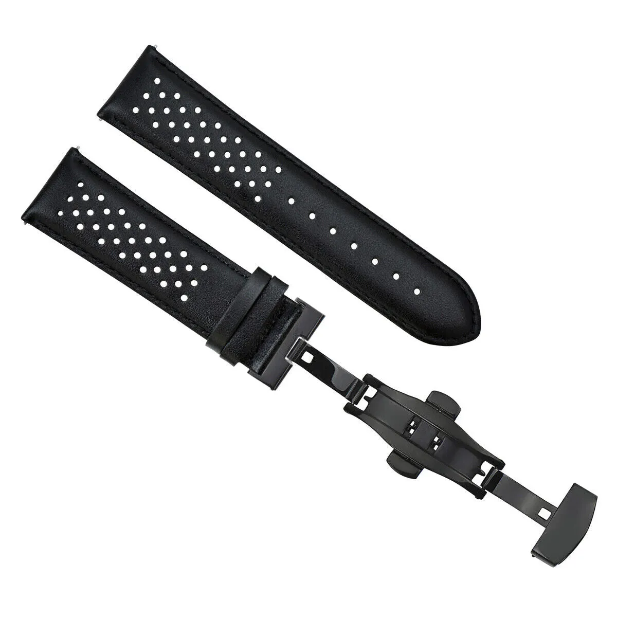 PERFORAT LEATHER WATCH BAND STRAP FOR LONGINES EZ RELEASE - 23MM