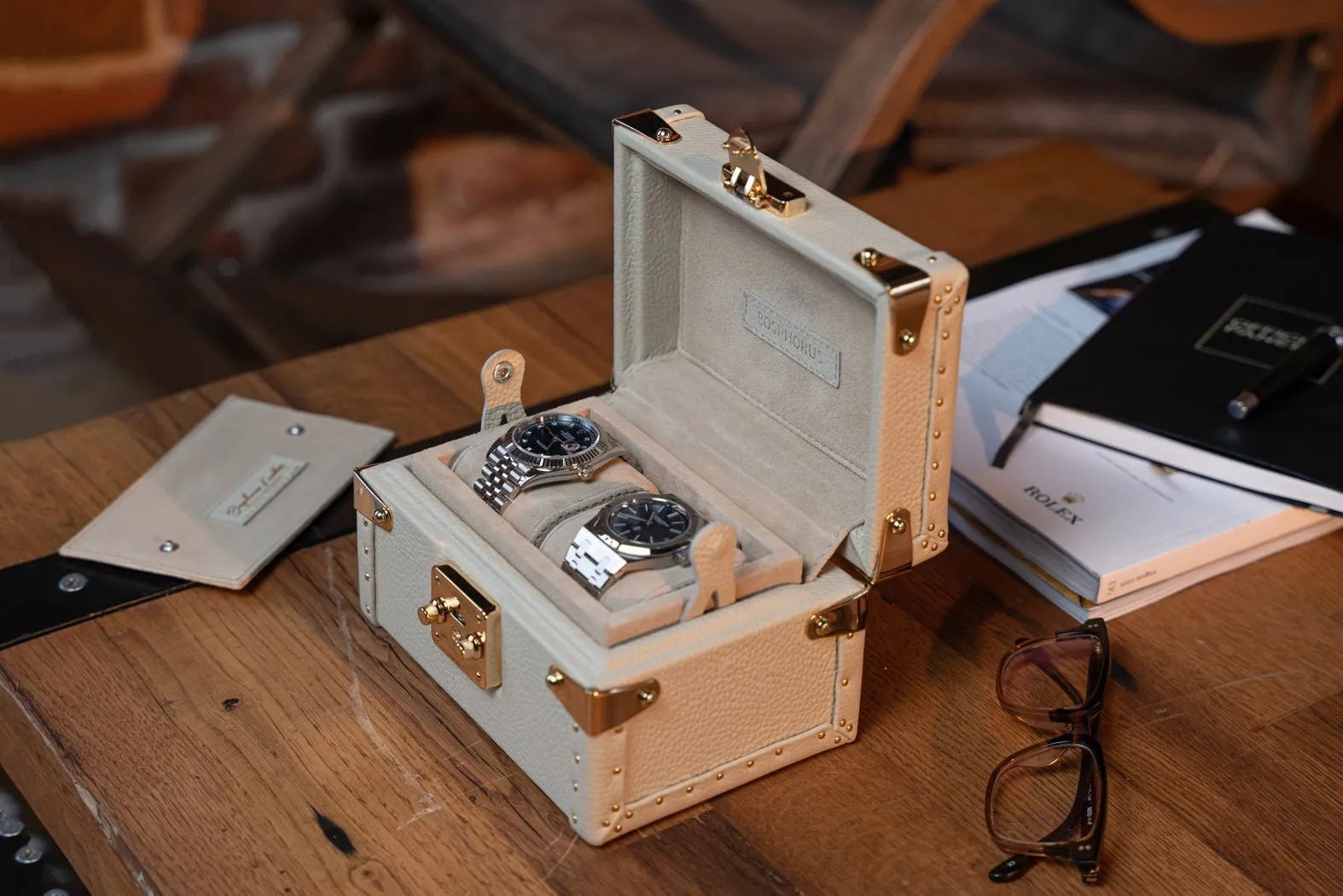 Petra Watch Case - Togo Light Cream