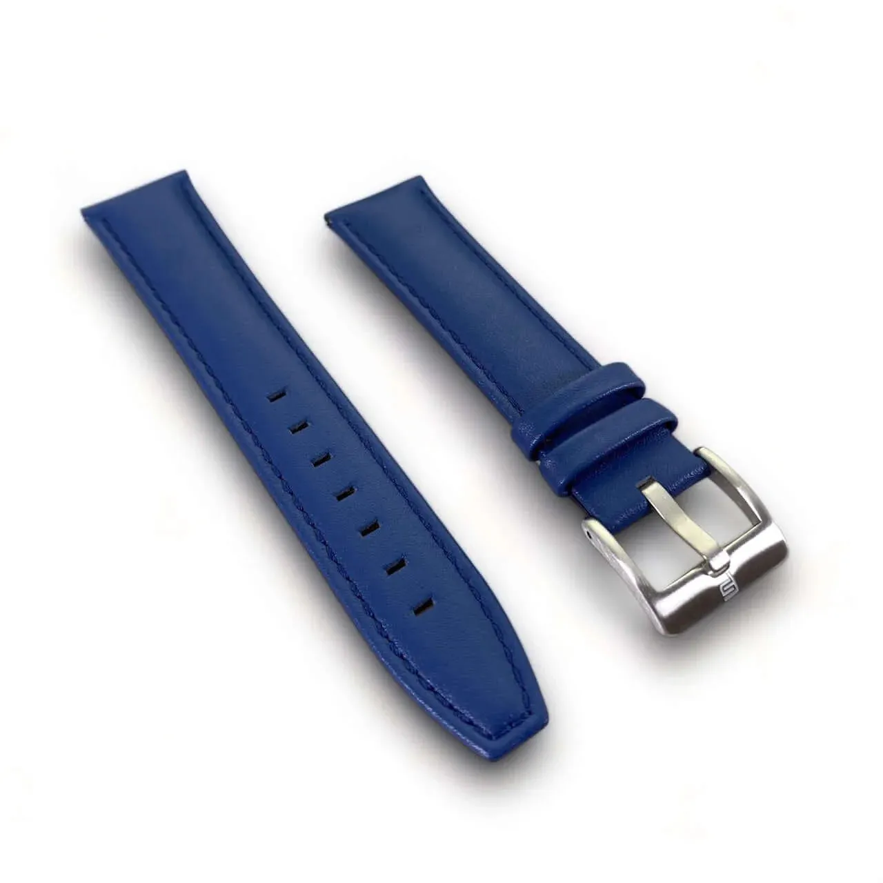 PUNCH Mens Watch, Black & Silver Skeleton Automatic Watch - Blue Leather Strap