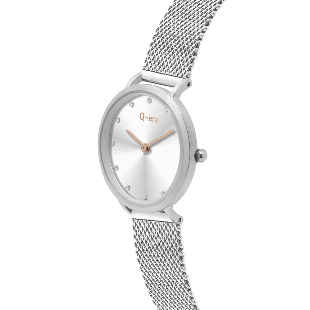 Q-Era Silver Mesh Women's  Watch - QV2803-27