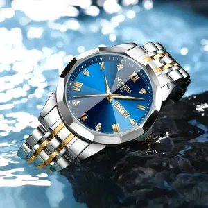 Quartz Men's Steel Strap Watch Luminous Waterproof