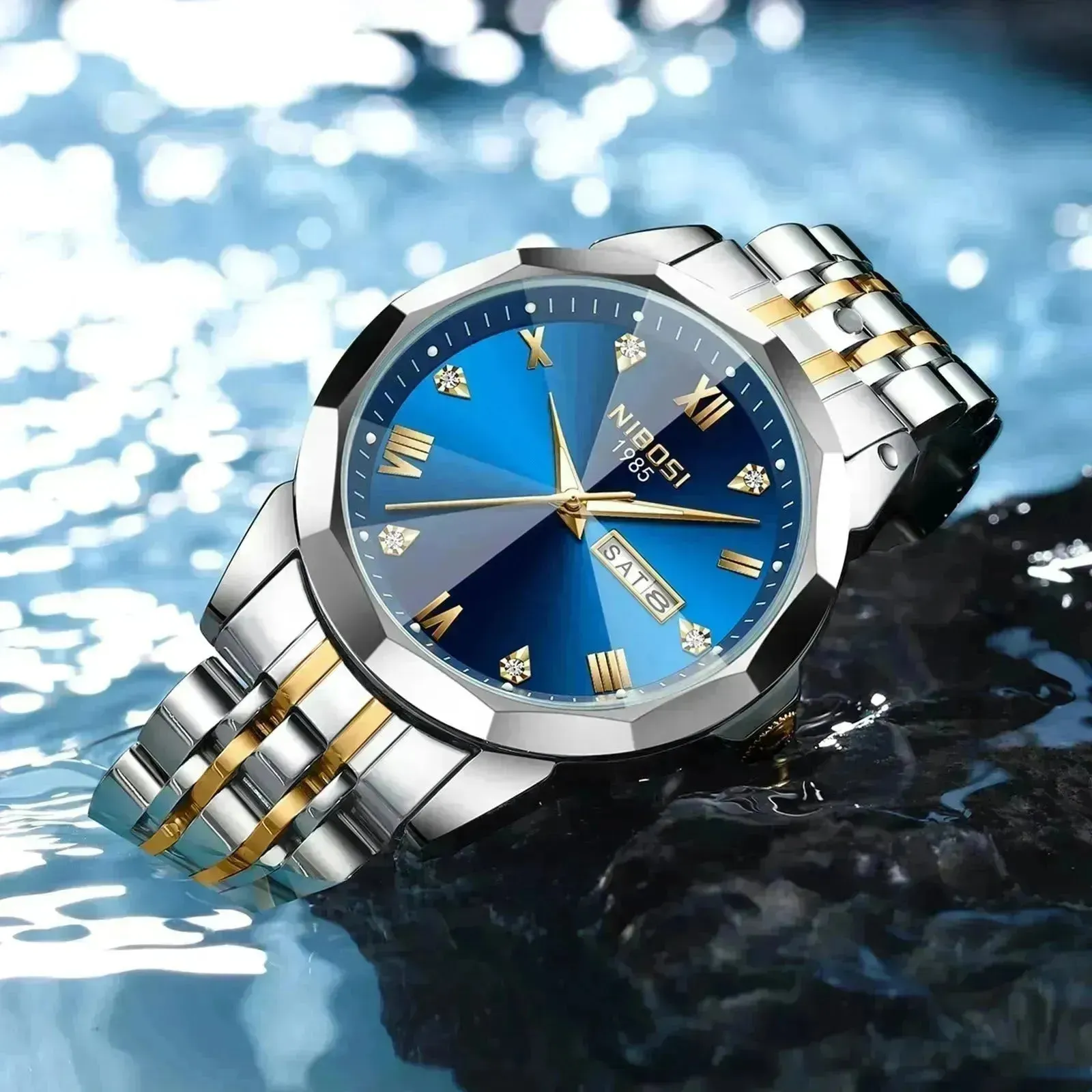 Quartz Men's Steel Strap Watch Luminous Waterproof