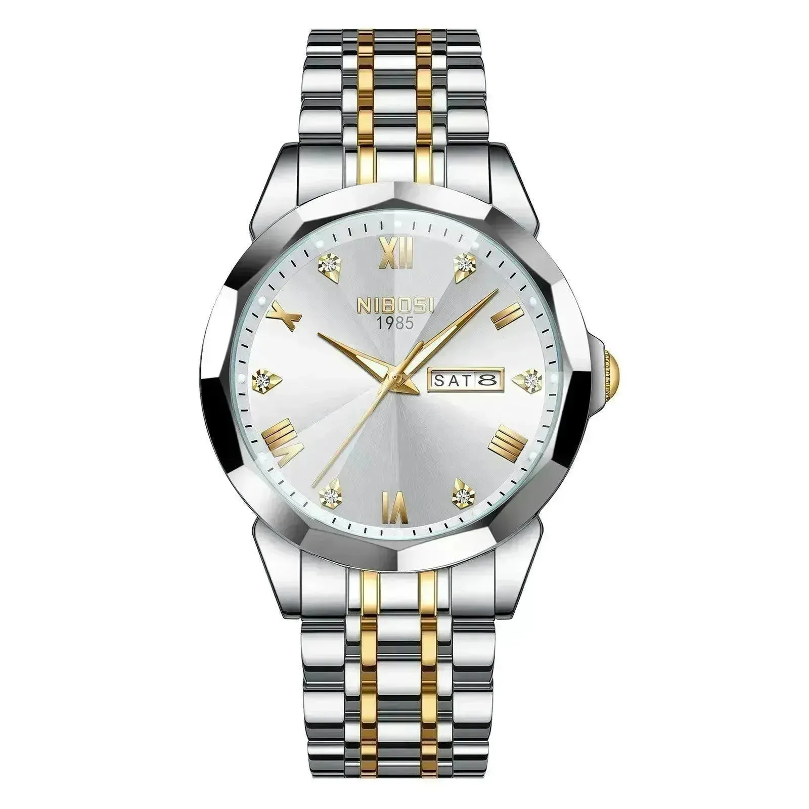 Quartz Men's Steel Strap Watch Luminous Waterproof