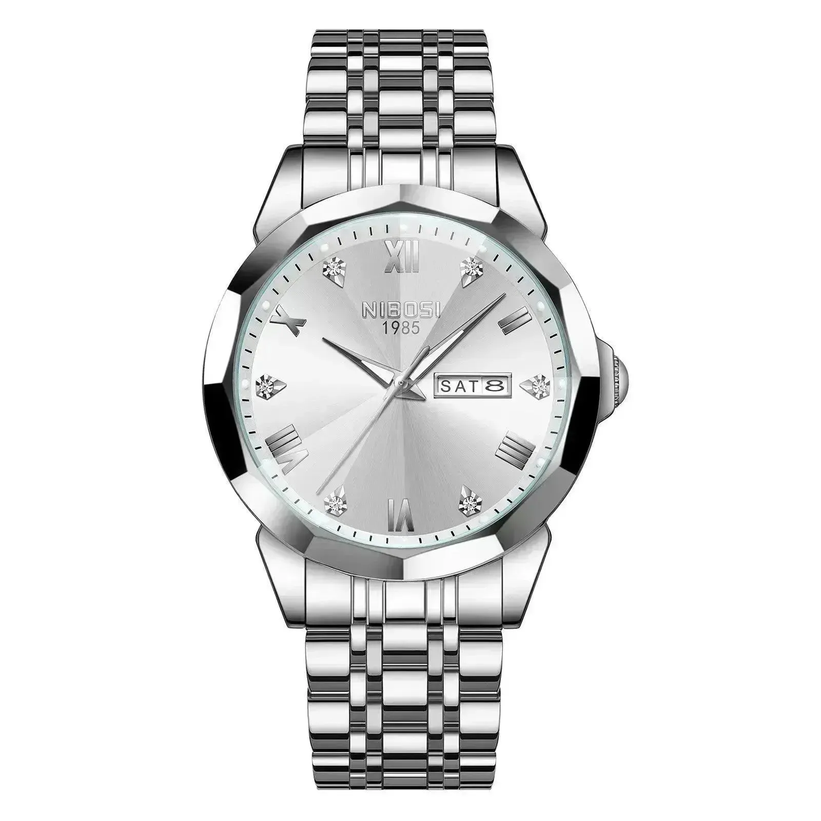 Quartz Men's Steel Strap Watch Luminous Waterproof