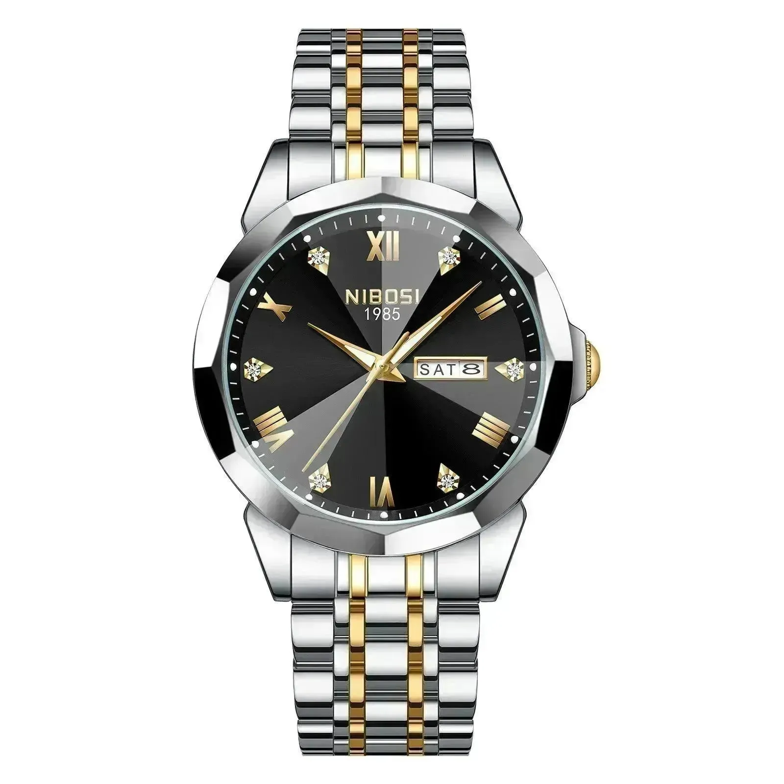 Quartz Men's Steel Strap Watch Luminous Waterproof