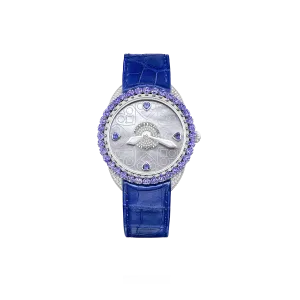 Queen of Hearts Blue Velvet 37 Luxury Diamond Watch