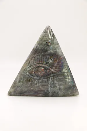 Rainbow Flash Labradorite Eye of Providence Triangle
