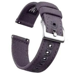 Ritche Smoke Grey Canvas Quick Release Silver Buckle