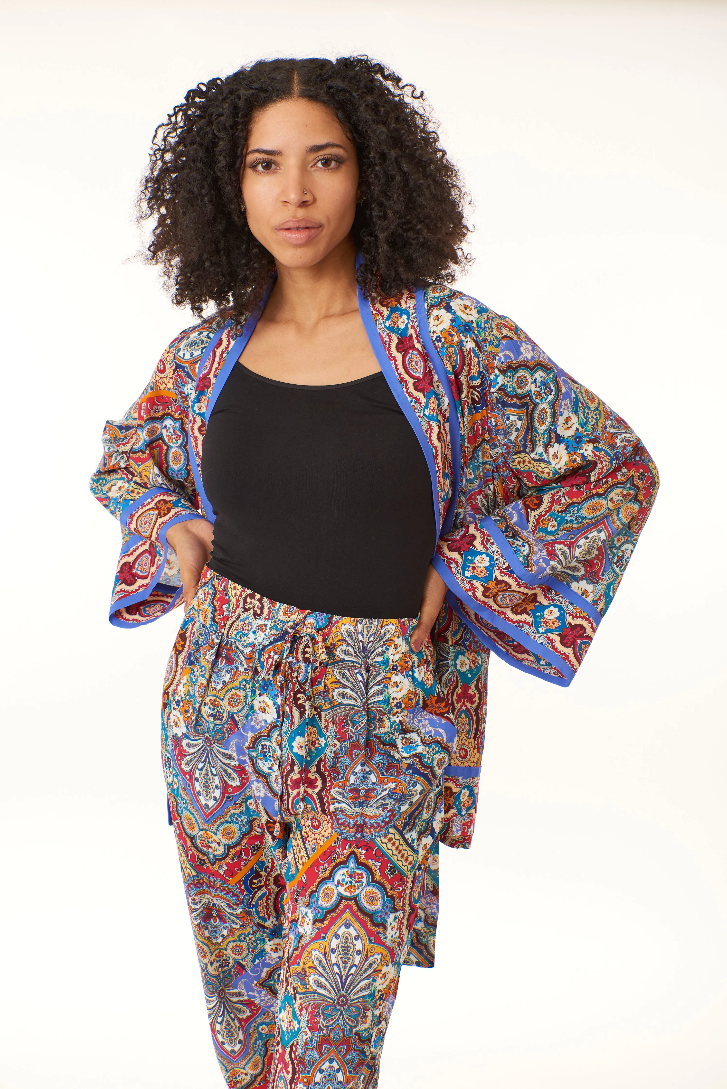 Robert Graham, silk blend, Mia jogger trousers in mosaic print