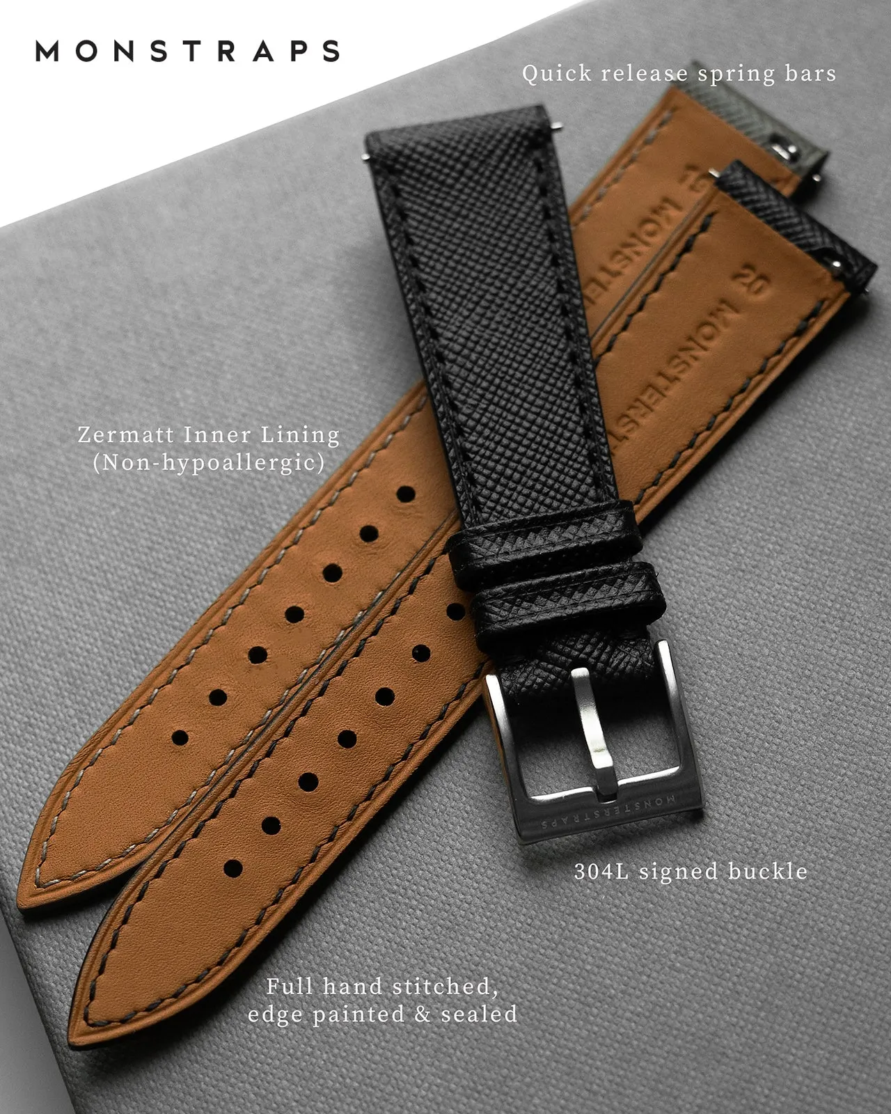 Saffiano Leather Strap (Navy)