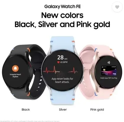 Samsung Galaxy Watch FE, 40mm BT, Sapphire Crystal Display, Sleep Coach, Fall Detection (Pink Strap, Small)