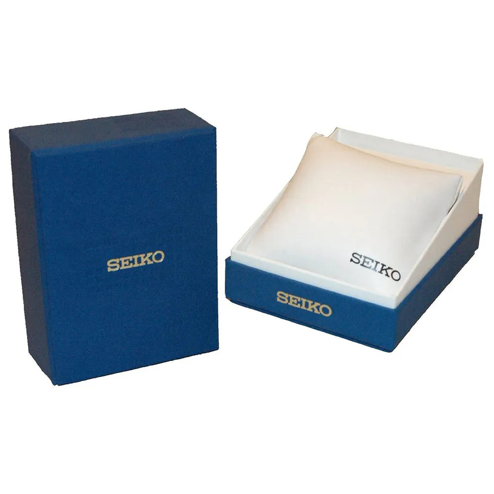 Seiko Men's White Dial Black Leather Band Automatic Watch - SRPB43