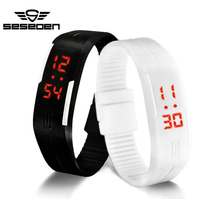 SESEDEN New Fashion LED Bracelet Digital Watches For Men&Ladies&Child Clock Womens Rubber Sports Wristwatch Saat