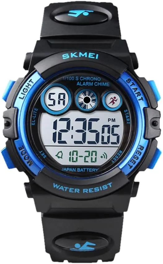 Silke Kids Digital Sport Watch for Boys Girls, Waterproof Stopwatch with Backlight Outdoor Wristwatch Aged 6-15