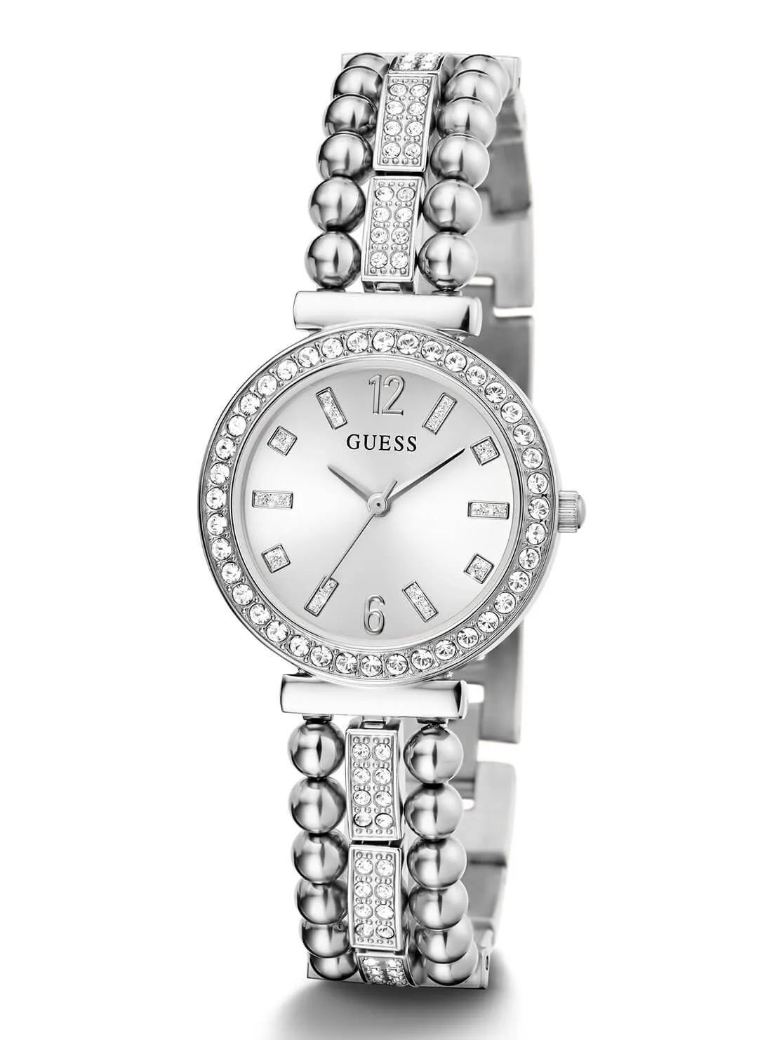 Silver Beaded Glitz Gala Watch