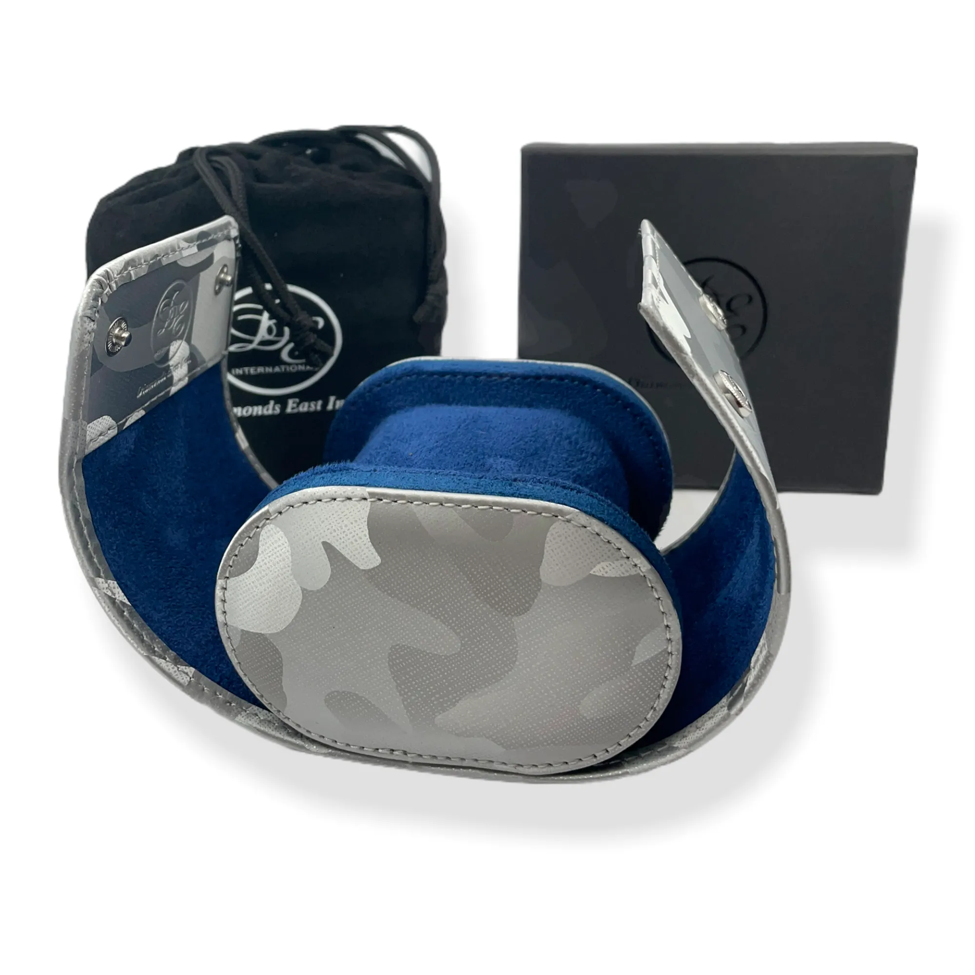 Silver Camouflage Watch Roll Travel Case - Single Slot (Watches shown in pictures are sold separately)