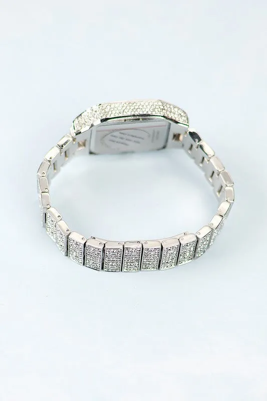Silver Ladies Rhinestone Fashion Watch