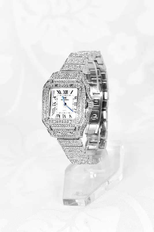 Silver Ladies Rhinestone Fashion Watch