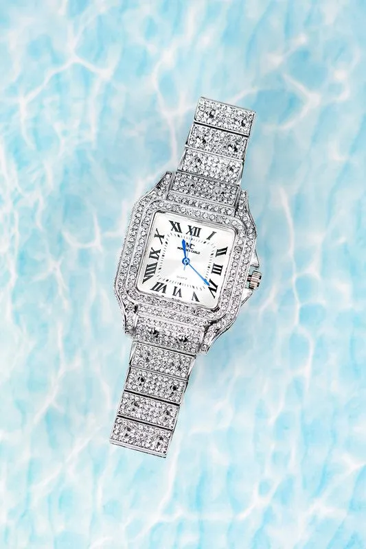 Silver Ladies Rhinestone Fashion Watch