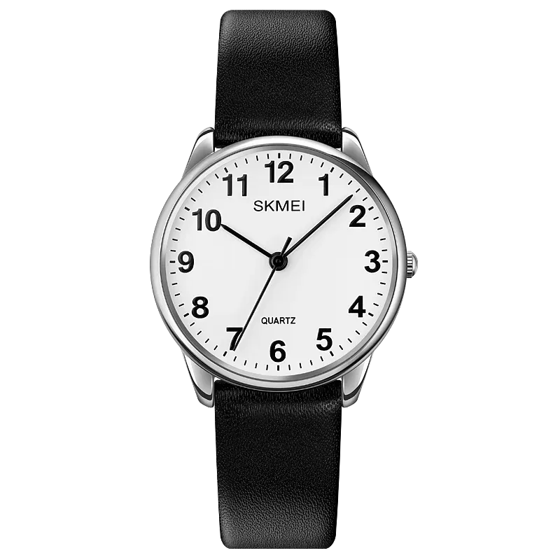 SKMEI Women's Fashion Watch - Elegant Leather Strap, Analog-Digital Display