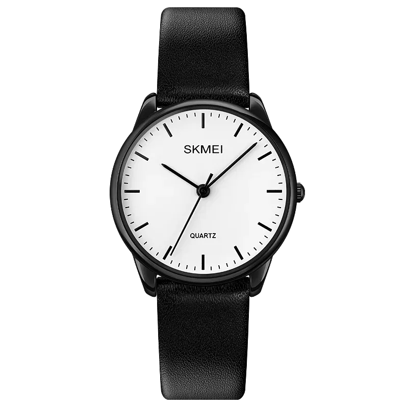 SKMEI Women's Fashion Watch - Elegant Leather Strap, Analog-Digital Display