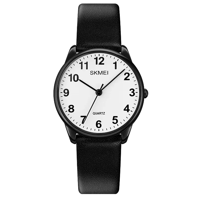 SKMEI Women's Fashion Watch - Elegant Leather Strap, Analog-Digital Display