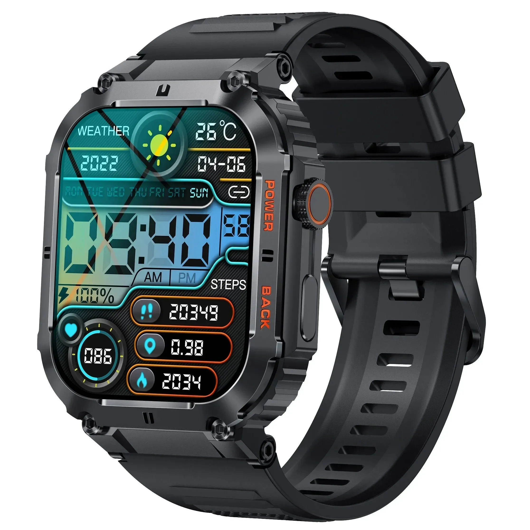 Smart Watch – IP53 Waterproof, Wireless Calling, Music, Blood Pressure/Oxygen Monitoring, Sleep Tracking, Multiple Sports Modes