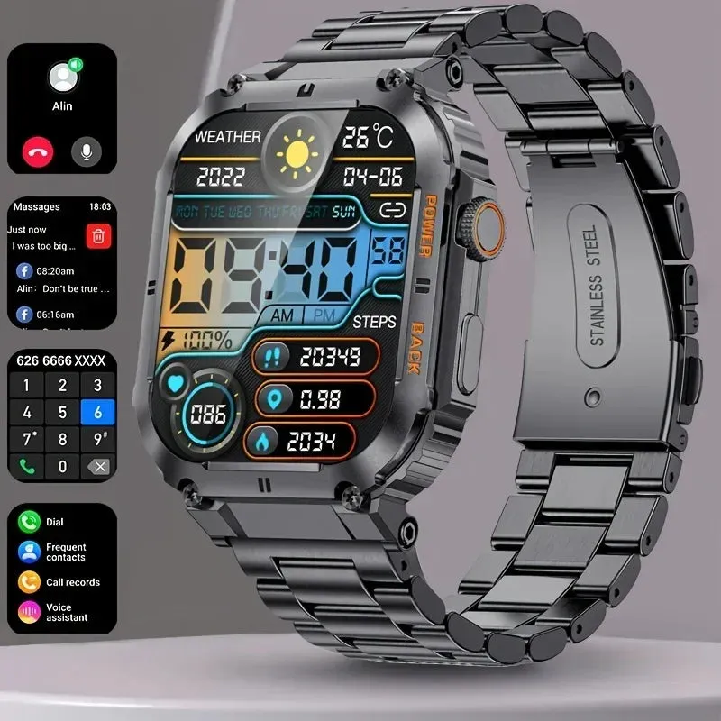 Smart Watch – IP53 Waterproof, Wireless Calling, Music, Blood Pressure/Oxygen Monitoring, Sleep Tracking, Multiple Sports Modes