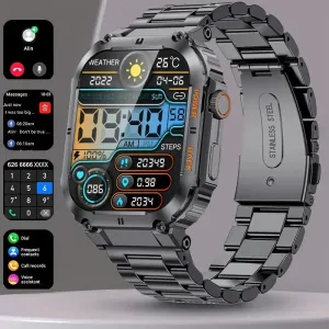 Smart Watch – IP53 Waterproof, Wireless Calling, Music, Blood Pressure/Oxygen Monitoring, Sleep Tracking, Multiple Sports Modes