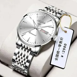 Stainless Steel Strap Waterproof Luminous Non-mechanical Watch W936416