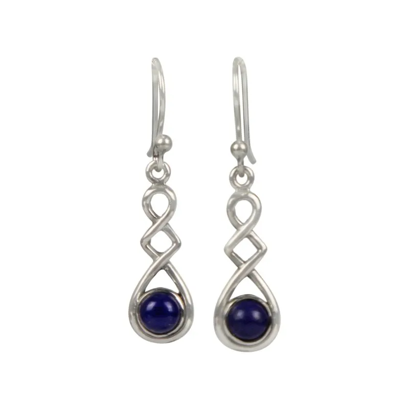 Sundari Jewellery A Swirly Unique and Elegant Pair of Sterling Silver Earrings Carrying Range of Gems