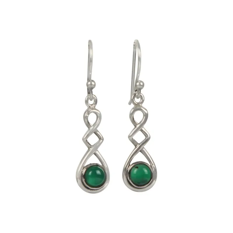 Sundari Jewellery A Swirly Unique and Elegant Pair of Sterling Silver Earrings Carrying Range of Gems
