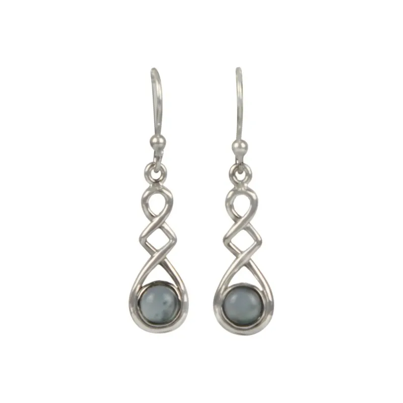 Sundari Jewellery A Swirly Unique and Elegant Pair of Sterling Silver Earrings Carrying Range of Gems