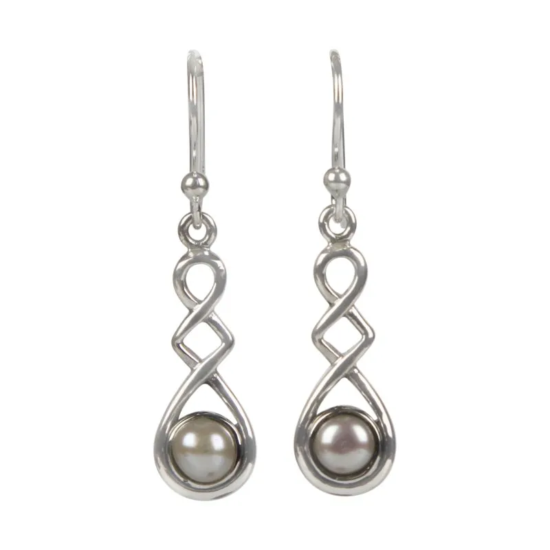 Sundari Jewellery A Swirly Unique and Elegant Pair of Sterling Silver Earrings Carrying Range of Gems